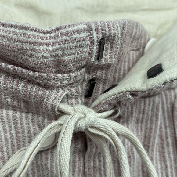 Free People Light At Sunrise Paperbag Pants Size 6 Cropped Super High Rise Strip - Picture 6 of 16